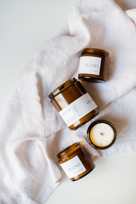 candele con cera di soia estive