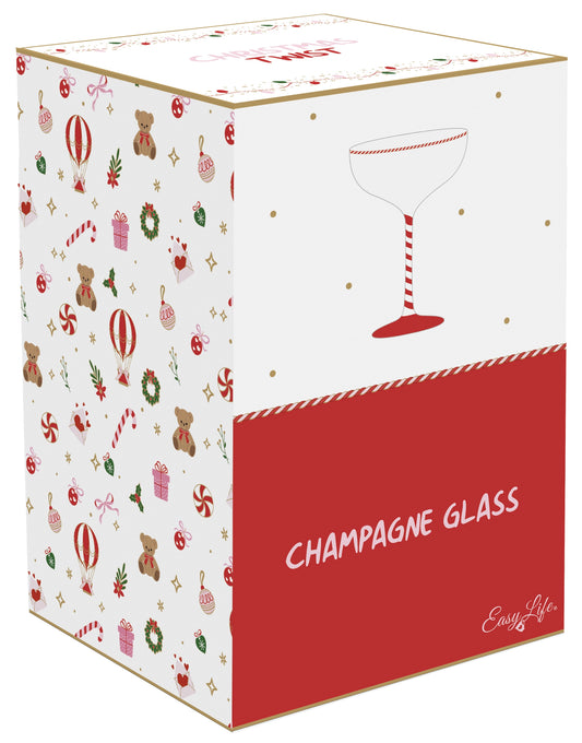 bicchiere natalizio vetro champagne easy life