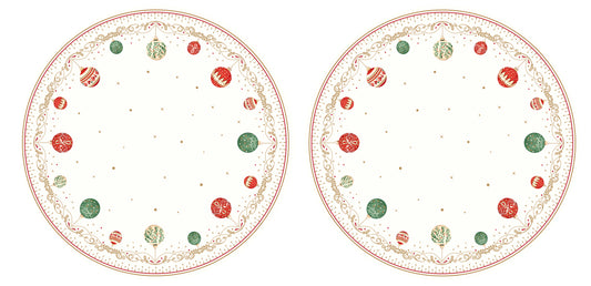 set 2 tovagliette tonde tavola natalizia