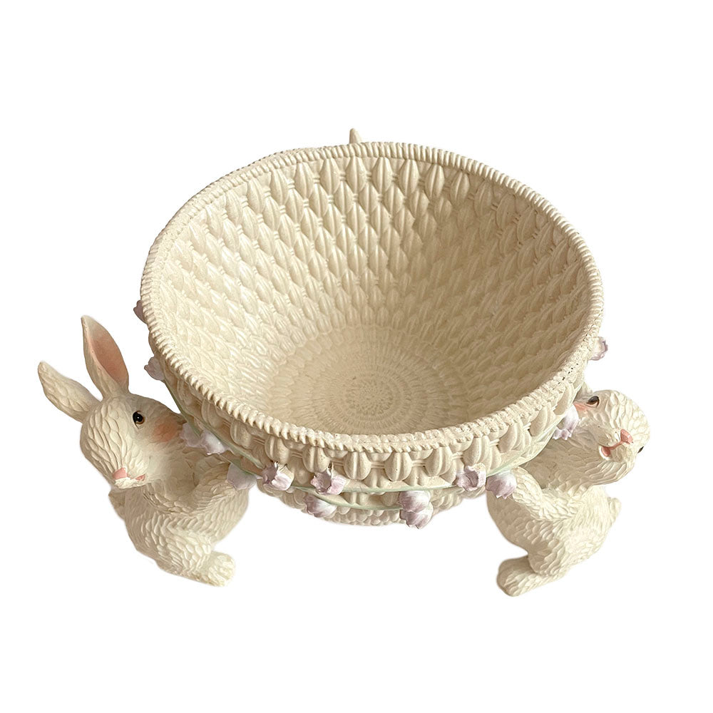 EDG - Vaso decorativo in resina, 3 coniglietti