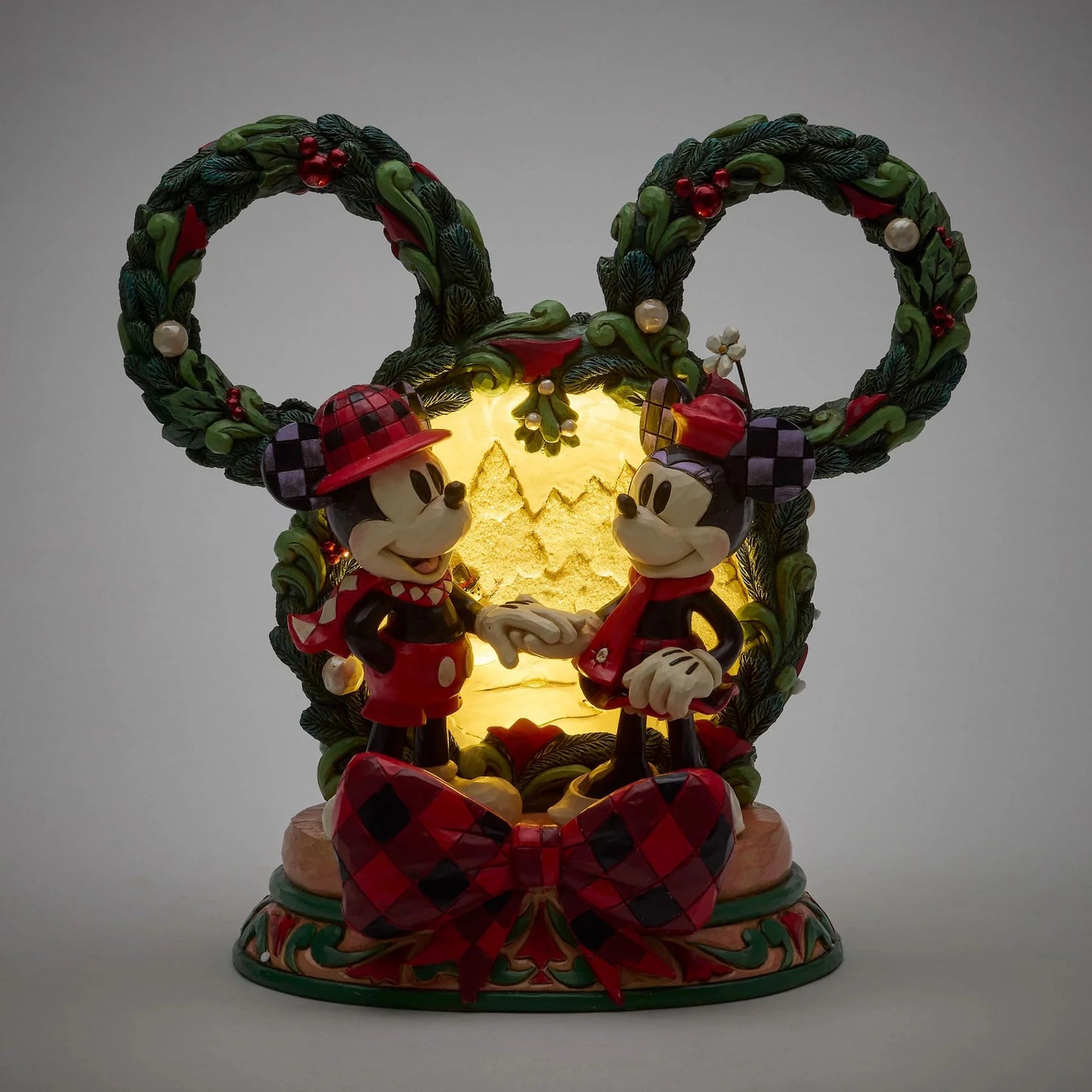 Disney Traditions - Topolino e Minnie Ghirlanda natalizia con luce