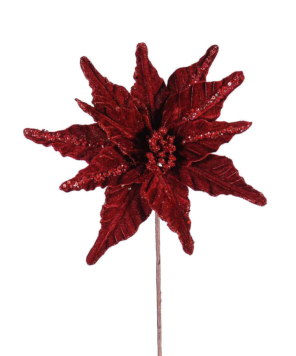 poinsettia bordeaux decorazione natalizia