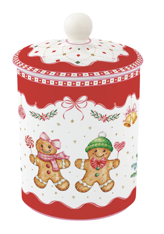 barattolo natalizio gingerbread rosso
