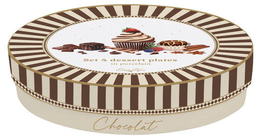 scatola regalo 4 piatti dessert retrò