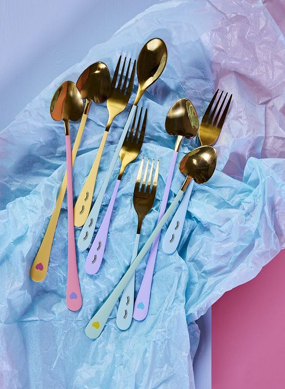 Miss Etoile - cucchiaini con manico lungo colorati a cuore