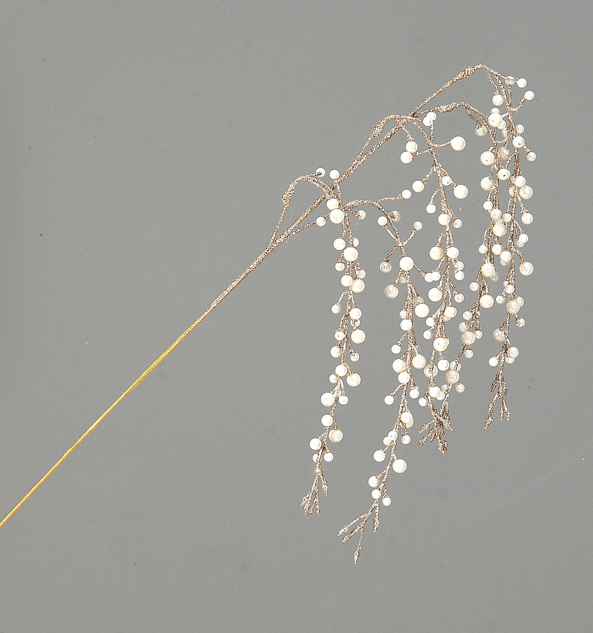 ramo decorativo natalizio bianco perle