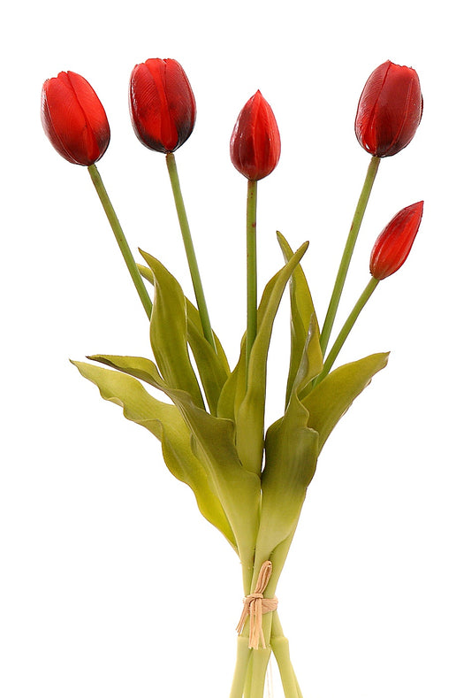 mazzo artificiale tulipani rossi