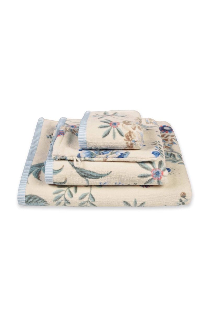 Pip studio - Secret Garden asciugamani viso + ospite Bianco e blu