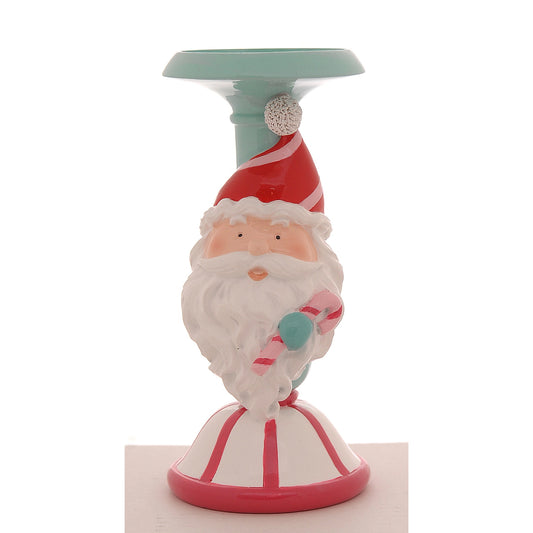 porta candela natalizio idea regalo babbo natale colori pastello