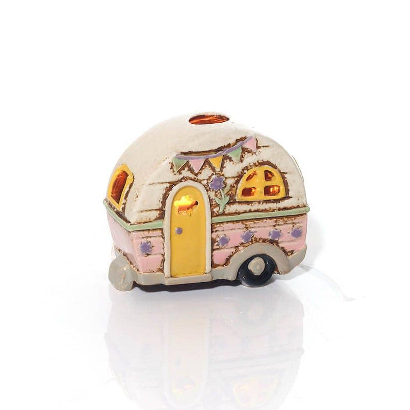 porta candela caravan rosa langs idea regalo