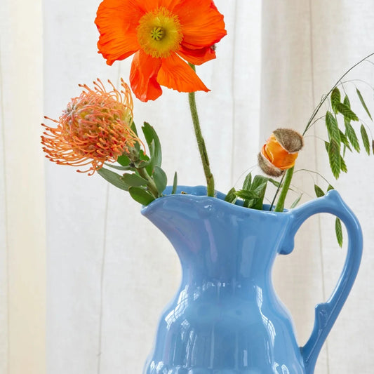 brocca ceramica azzurro decorazione casa originale