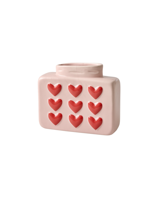 vaso 16x13 cm romantico con cuori
