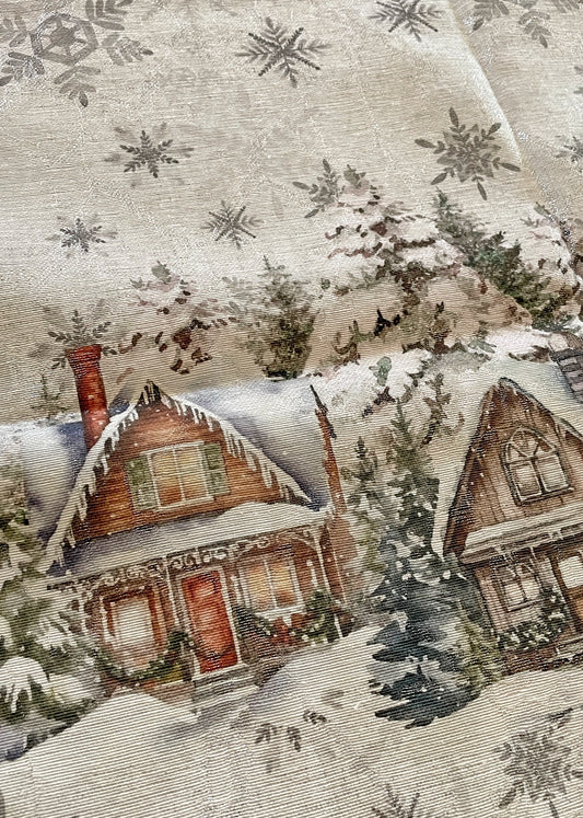 dettaglio runner natalizio villaggio argento