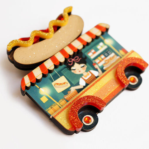 spilla stile vintage hot dog