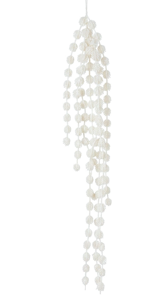stelo pendente bianco glitter decorazione invernale
