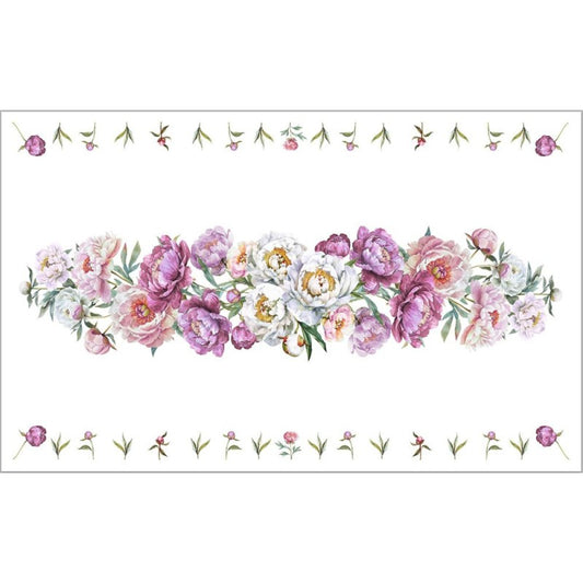 tovaglia cotone stampa digitale fiori peonie viola rosa