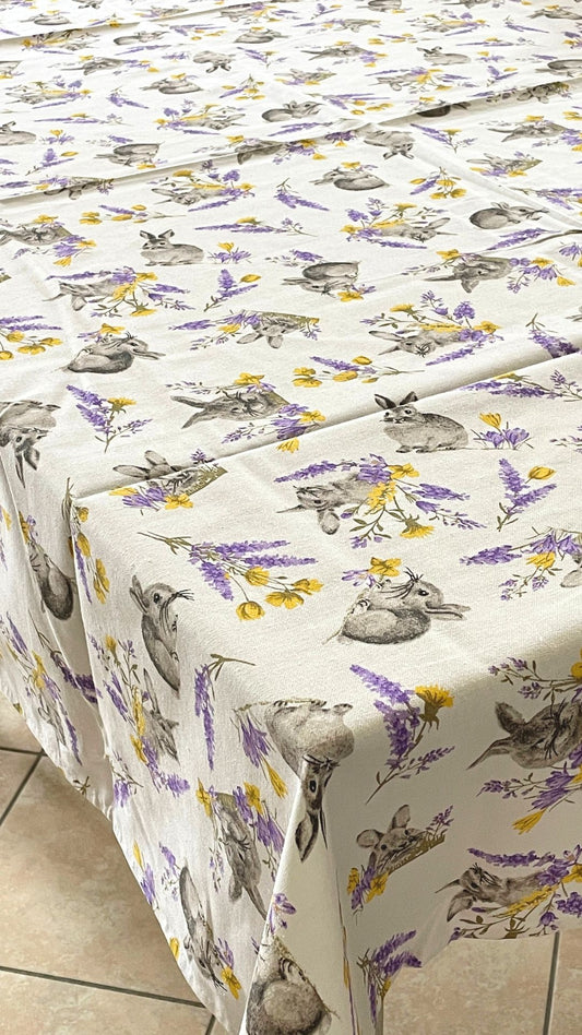tovaglia pasquale conigli e lavanda
