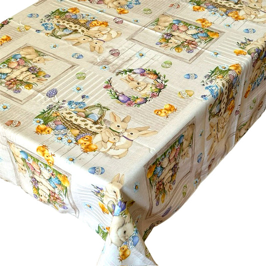 tovaglia pasquale antimacchia conigli