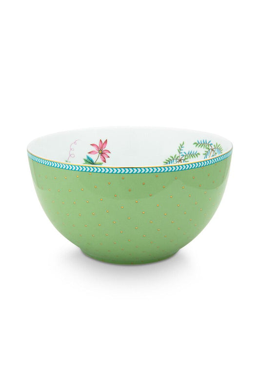 ciotola verde con pois oro in porcellana