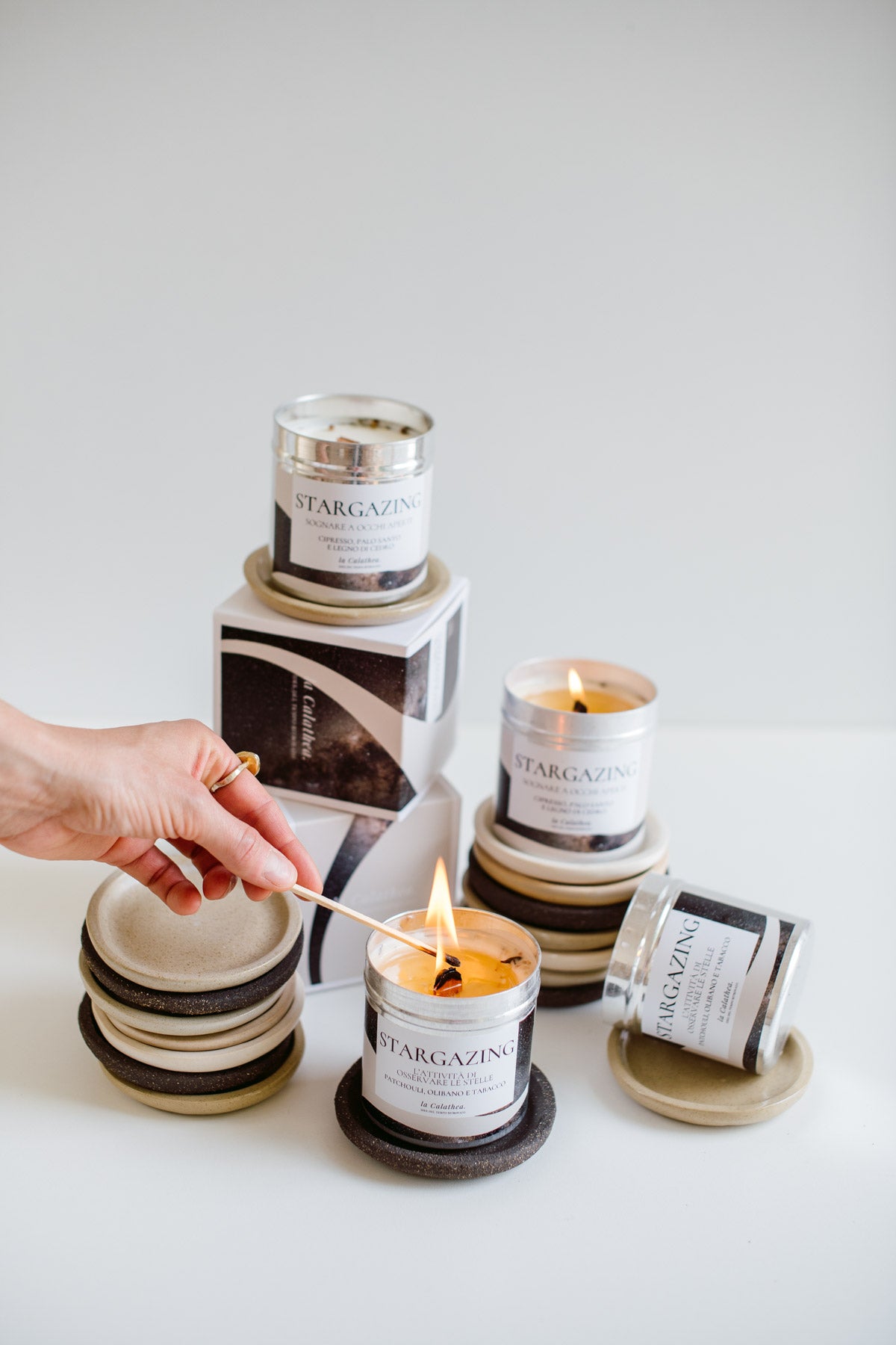 candela stargazing artigianale profumo legnoso