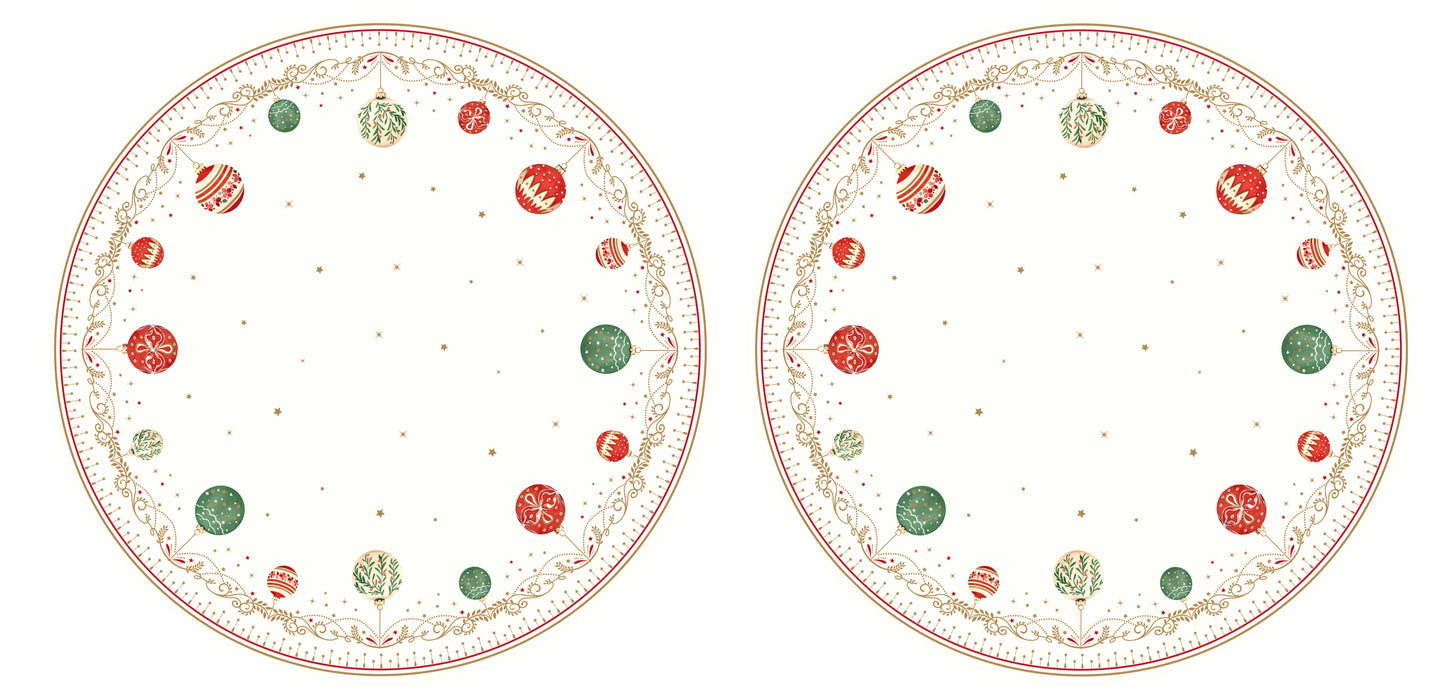 set 2 tovagliette tonde tavola natalizia