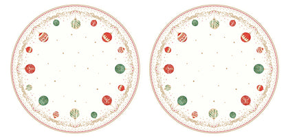 set 2 tovagliette tonde tavola natalizia