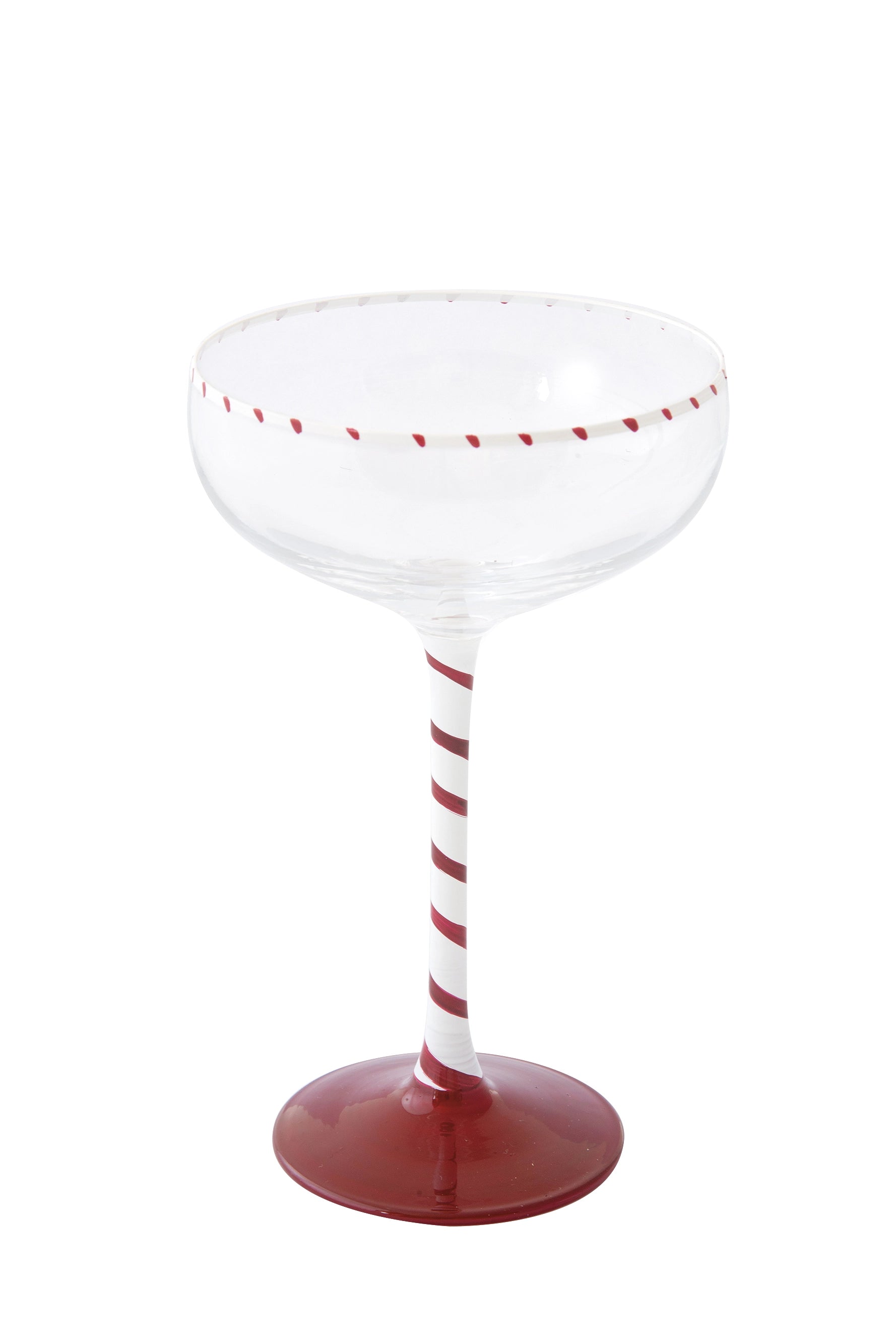 bicchiere champagne bianco e rosso Candy cane