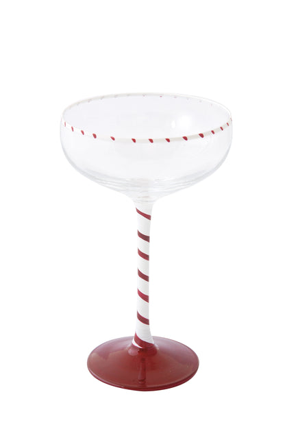 bicchiere champagne bianco e rosso Candy cane