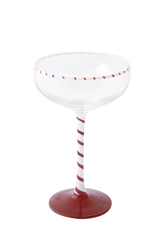 bicchiere champagne bianco e rosso Candy cane