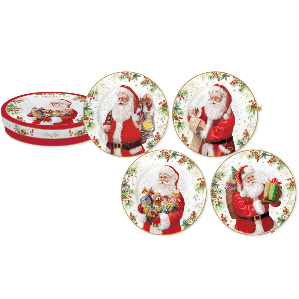 set 4 piattini dolce babbo natale easy life