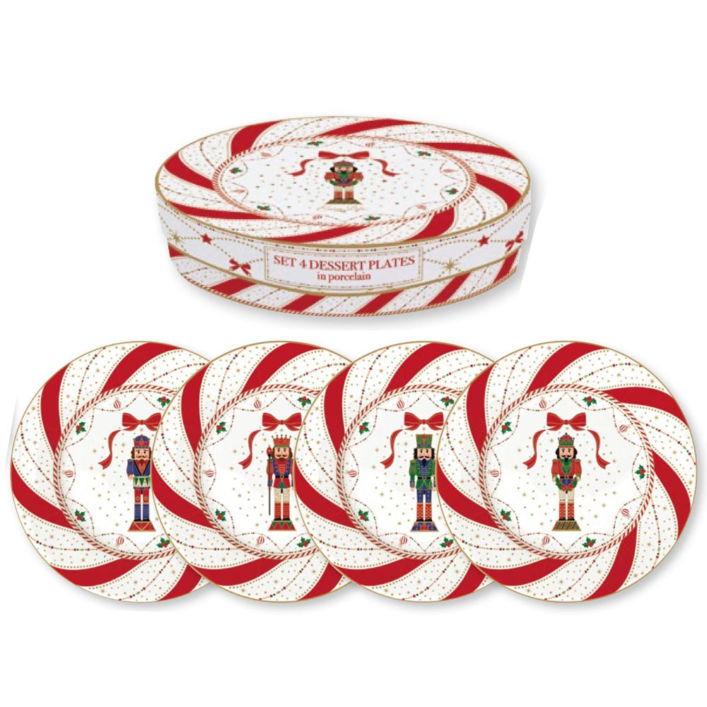 idea regalo set 4 piatti dolce natale nutcracker twist
