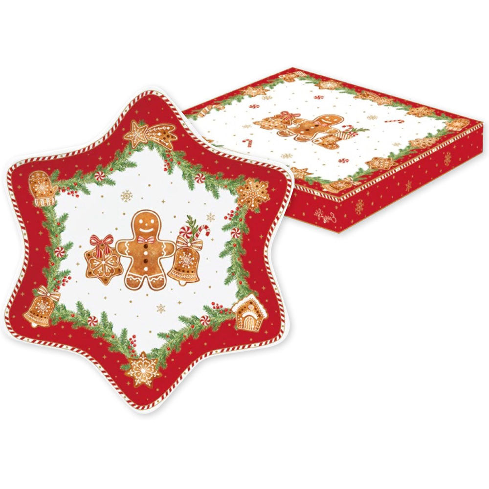 Easy life - piatto a forma stella Gingerbread men 22,5 cm