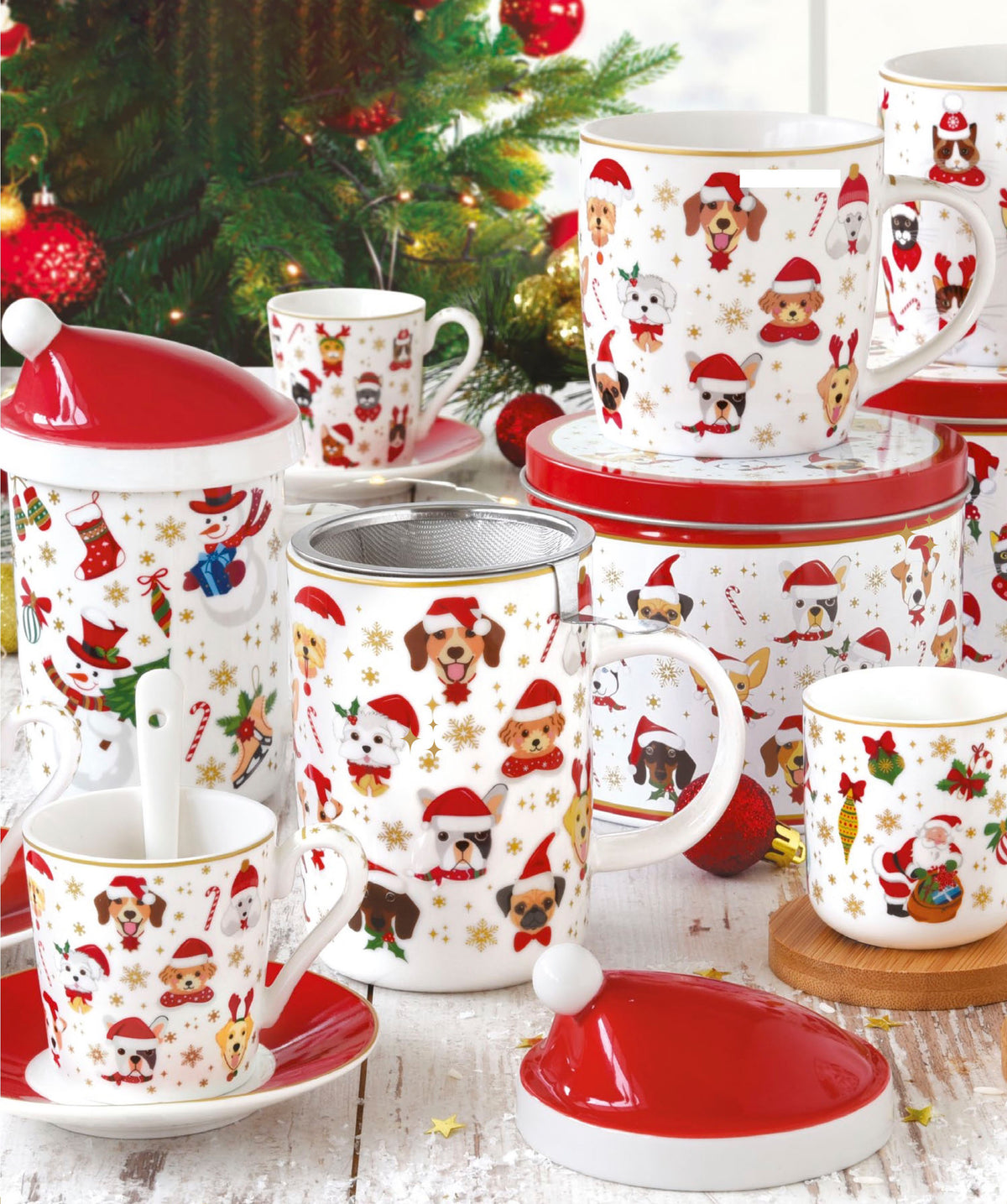 Easy Life - Tazza tisana con coperchio e infusiera Christmas Friends