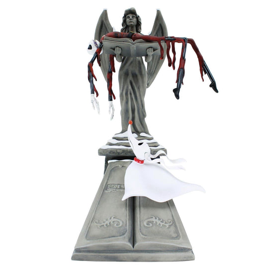 Nightmare before christmas - Jack Skellington su statua Angelo con Zero