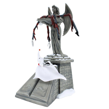 Nightmare before christmas - Jack Skellington su statua Angelo con Zero
