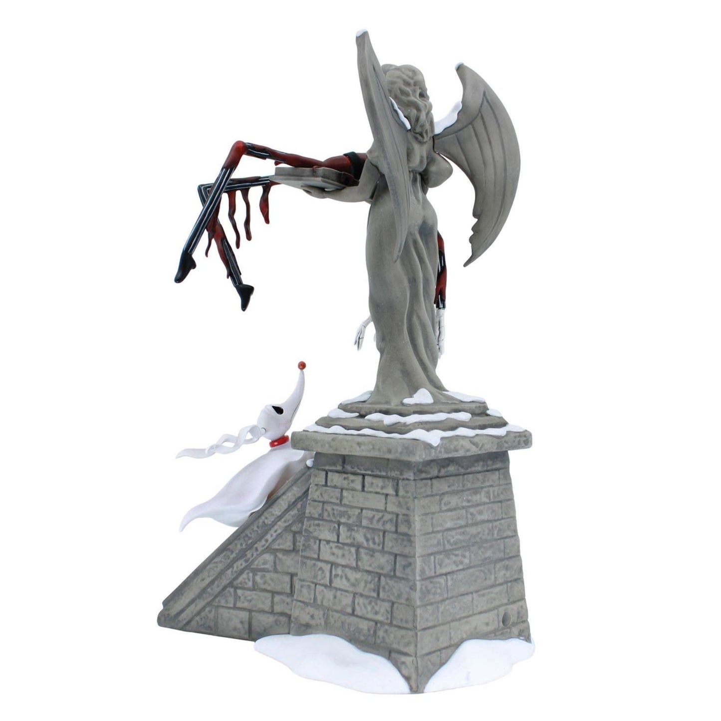 Nightmare before christmas - Jack Skellington su statua Angelo con Zero