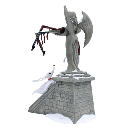 Nightmare before christmas - Jack Skellington su statua Angelo con Zero