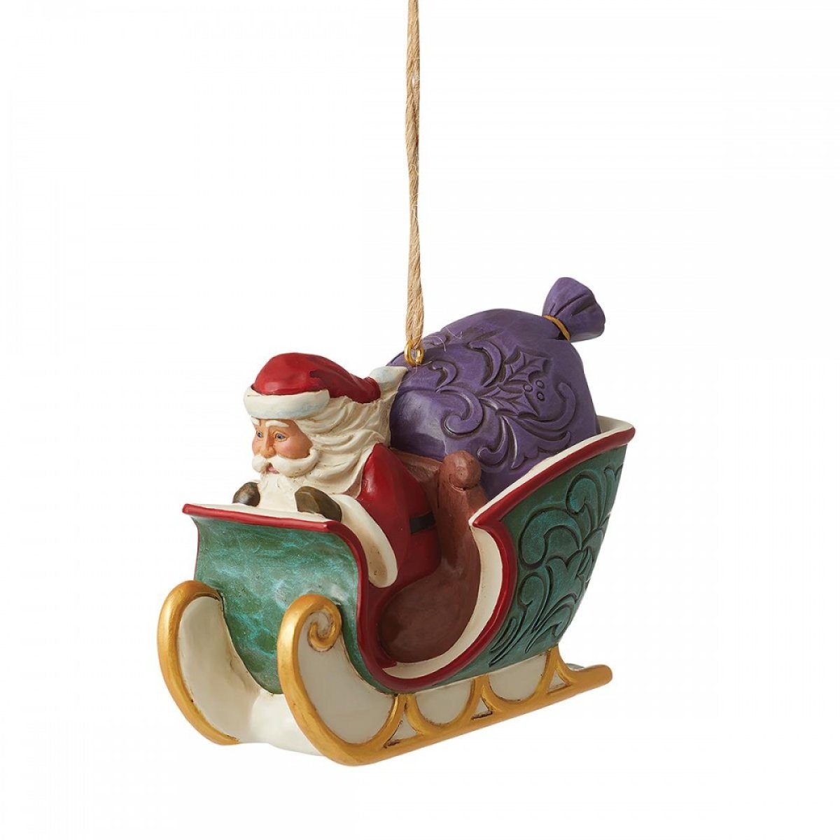 Jim shore - addobbo Babbo Natale con slitta