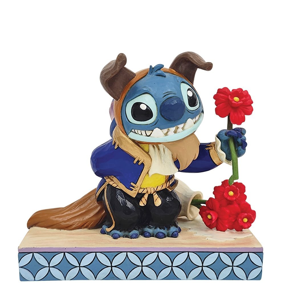 statuetta stitch la bella e la bestia