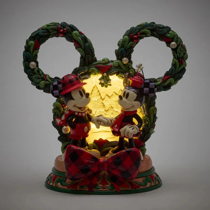 Disney Traditions - Topolino e Minnie Ghirlanda natalizia con luce