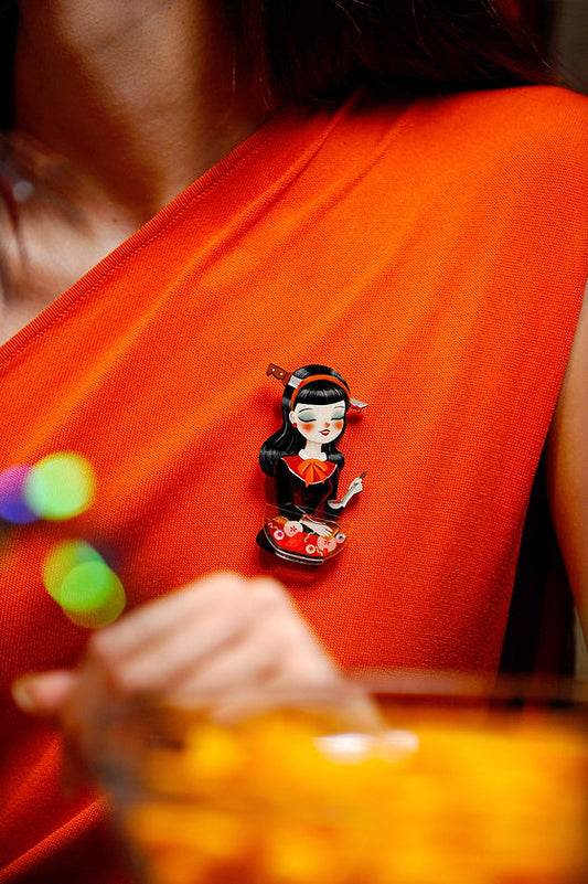 spilla artigianale halloween punch creepy