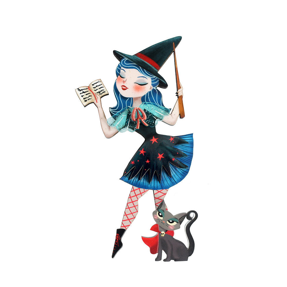 accessorio halloween spilla streghetta idea regalo