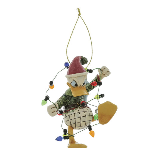 Paperino avvolto nelle luci di natale addobbo natalizio