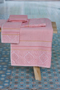 set asciugamani viso ospite idea regalo rosa