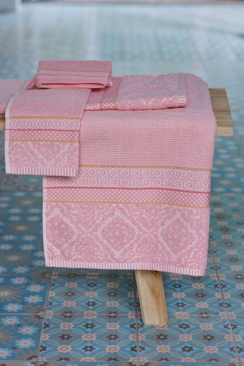 set asciugamani viso ospite idea regalo rosa