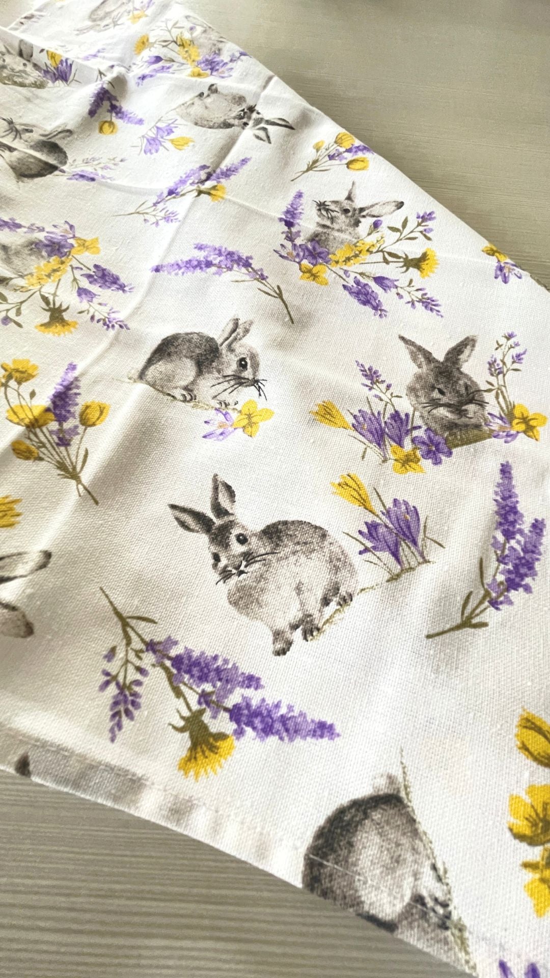 strofinaccio pasqua conigli lavanda cotone