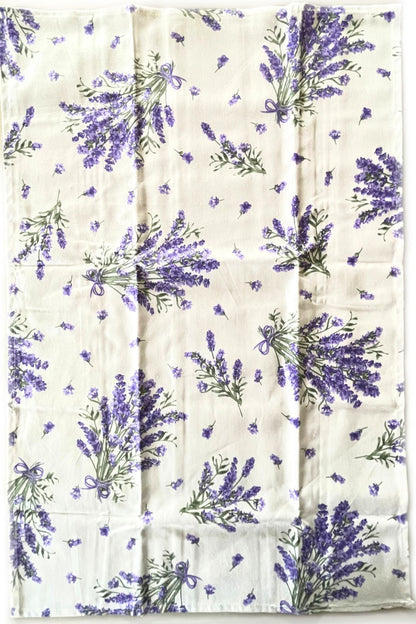 strofinaccio stampa fiori lavanda