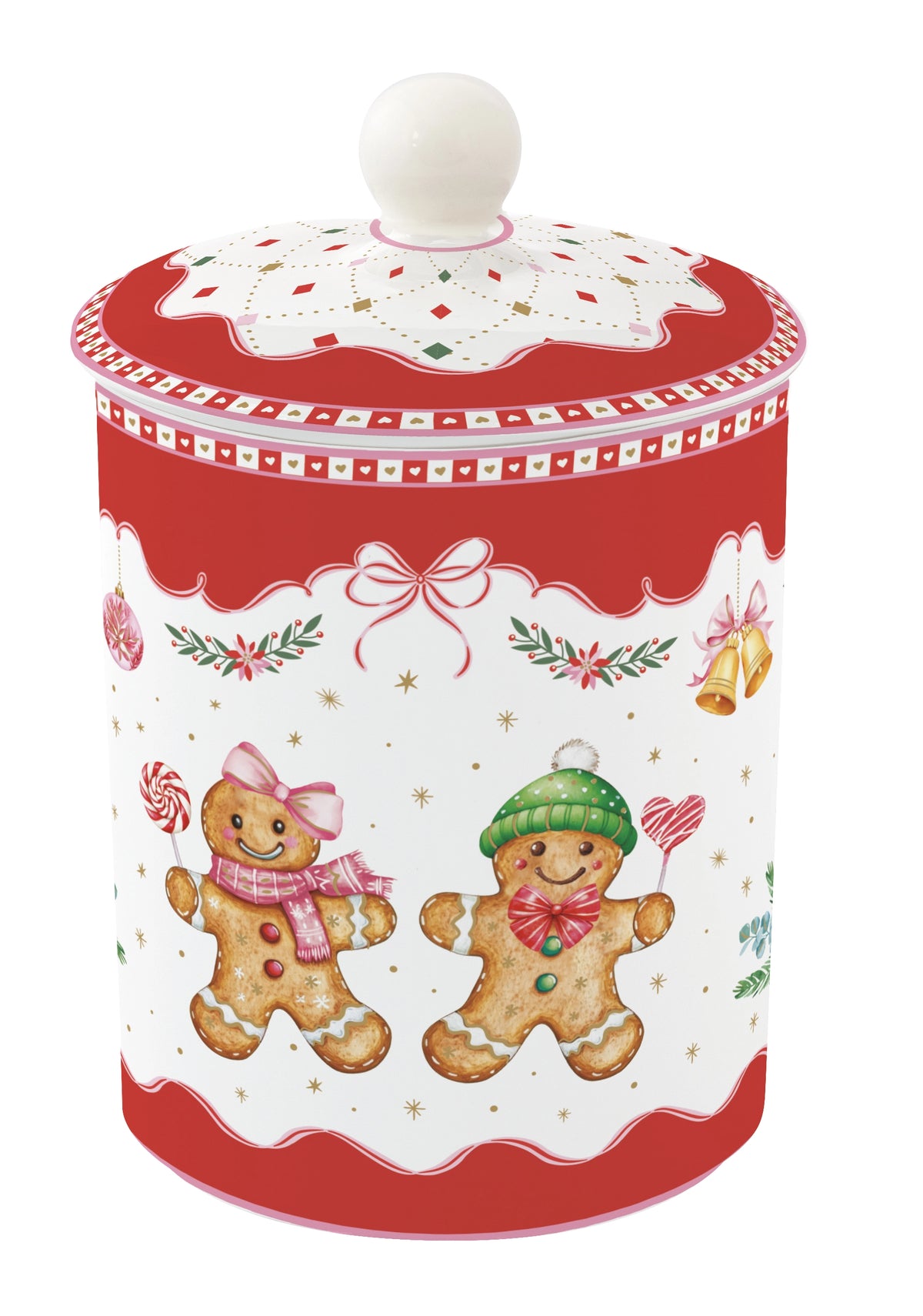 barattolo natalizio gingerbread rosso 