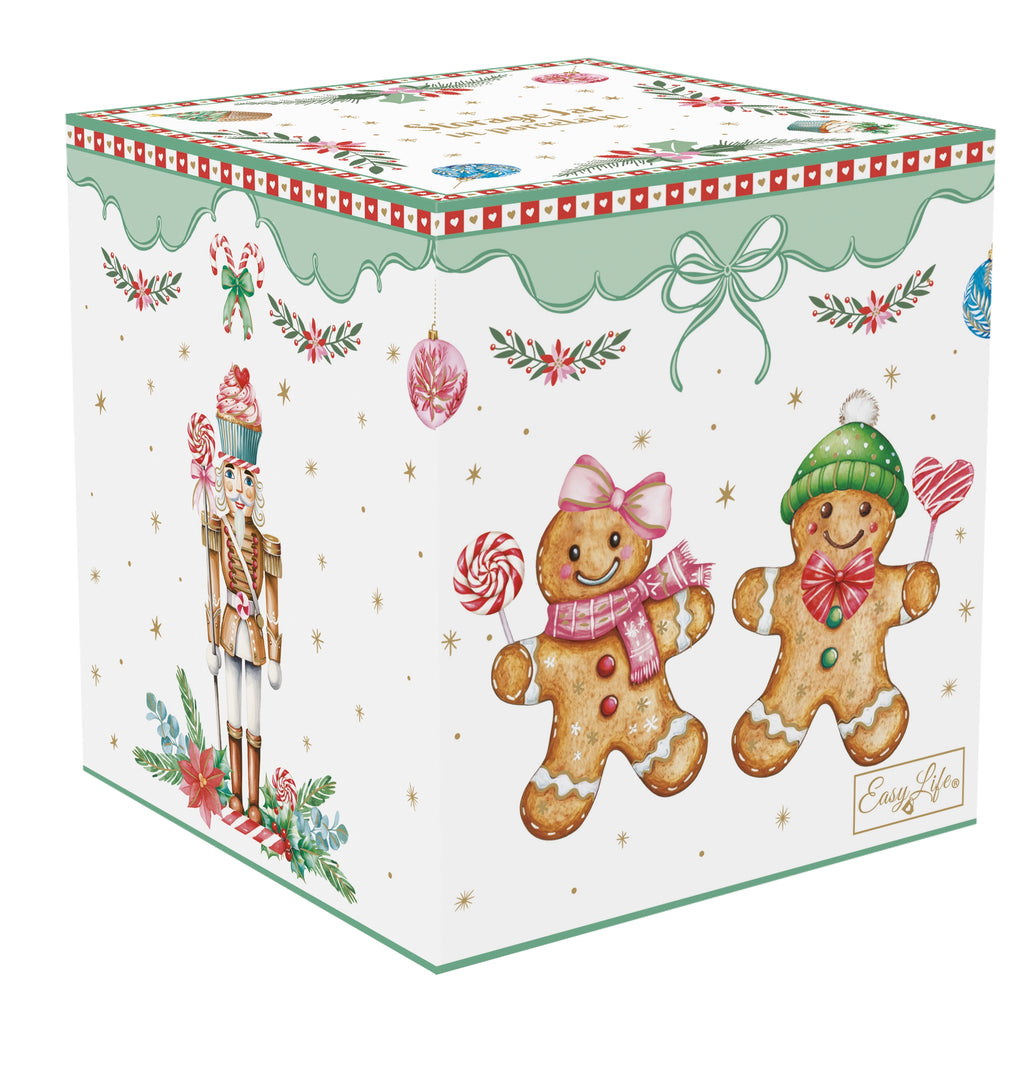 scatola barattolo tema natalizio colore pastello Gingerbread
