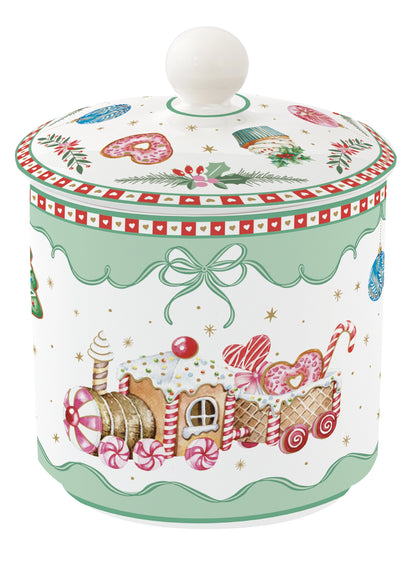 barattolo verde pastello tema natalizio